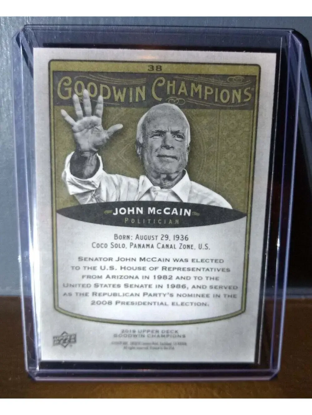 2019 Upper Deck Goodwin Champions John McCain #38 Politician Trading Card